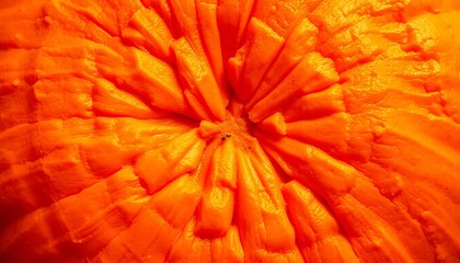 Close-up of vibrant orange kabocha pumpkin skin, intricate texture visible, vegetable, background