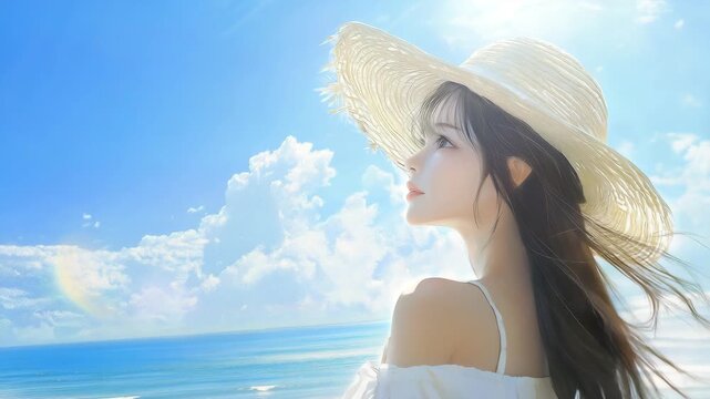 青空と美少女