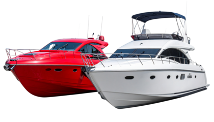 Luxury Speedboat Pair, isolated on transparent background 