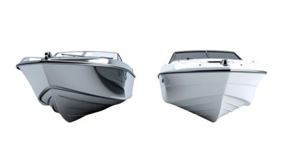 Marine Transport Motorboat Duo, isolated on transparent background