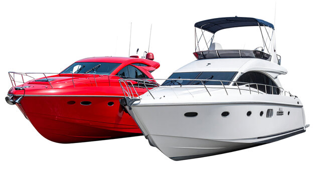 Luxury Speedboat Pair, isolated on transparent background 