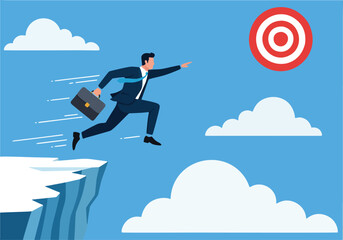 businessman running on cloud