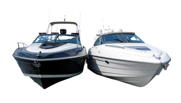 Motorboat and Powerboat Bundle, isolated on transparent background 
