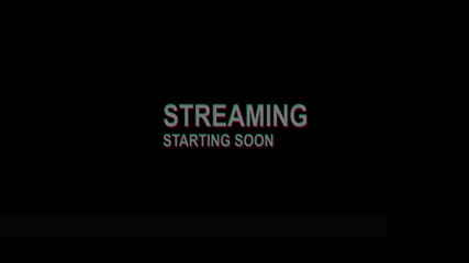 4k stock | Black screen with glitch white text streaming starting soon. Ideal for digital content creators for transition phases in live streams.