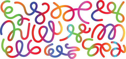 Vibrant abstract rainbow gradient flowing lines with dynamic wavy shapes perfect for banners and advertisements, vector illustration