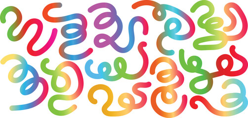 Vibrant and fluid abstract design featuring colorful organic lines and dynamic wavy shapes ideal for banners and advertisements, vector illustration