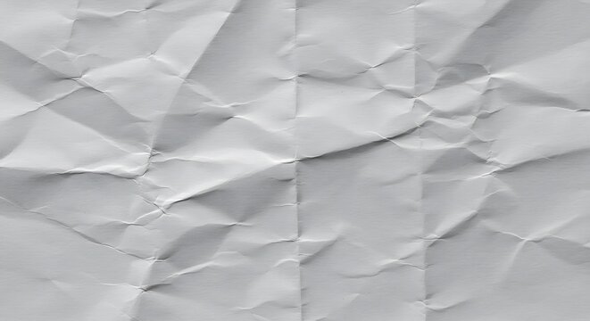 Crumpled white paper texture with visible folds and creases