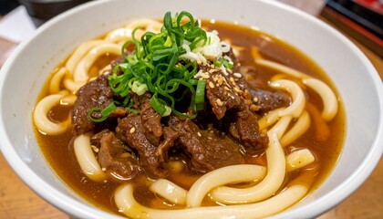 Niku Udon, Japanese Udon Noodles With Simmered Beef