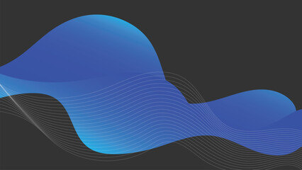Abstract Background with Motion Wave Fluid Liquid Lines and 3D Effects, Blue Gradient Color