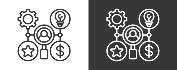 Talent Search Icon Set Vector Collection Isolated In Black And White