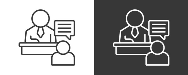 Interview Icon Set Vector Collection Isolated In Black And White