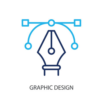 Graphic design thin line icons. Original vector illustration.