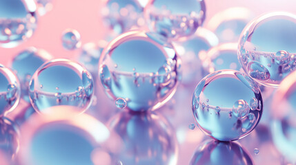 Abstract Chrome Geometric Cluster on Gradient Background