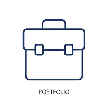 Portfolio thin line icons. Original vector illustration.
