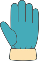 Cute Flat Winter Glove Vector Icon Illustration on Transparent Background