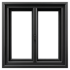 Black window with two panes; transparent glass area