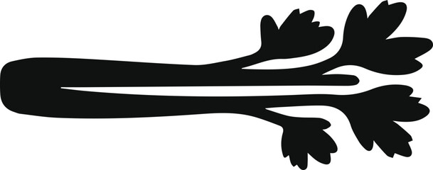 Minimalist black celery stalk silhouette vector icon