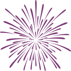 Vibrant Purple Firework Burst Vector Explosion on Transparent Background