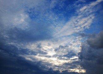 cloudy sky, colorful dramatic sky with cloud at sunset