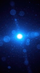 Fototapeta premium A mesmerizing deep blue abstract background featuring numerous circular light flares and gentle, soft bokeh effects. Perfect for overlay or wallpaper use ,subtle ,vibrant ,illumination