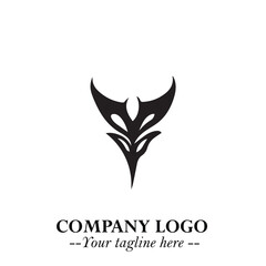 Head of Vampire Logo Symbol in Black on the White Background with Gothic Horror Vector Design