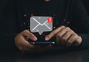 Receiving Important Urgent Email Notification on Smartphone Screen