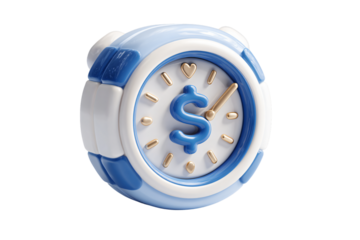 Time is money concept with 3d stylized watch displaying a dollar sign on face