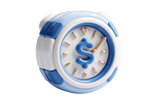 Time is money concept with 3d stylized watch displaying a dollar sign on face