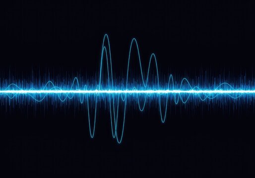 Dynamic digital visualization of a fluctuating blue audio frequency line creating an abstract, high-technology background texture ,purple ,texture ,energy - Powered by Adobe