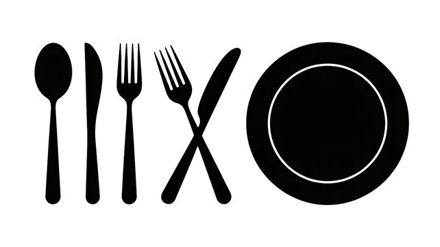 Elegant table setting with plate, spoon, knife, and forks for fine dining