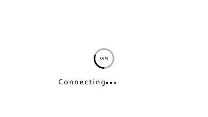 White background with black connecting text and circular progress bar at 30 percent loading circle