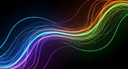 Fototapeta premium Digital Art Cosmic Energy Lines Flowing with Vibrant Glowing Colors