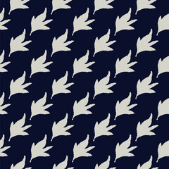 Abstract leaf pattern on dark background, repeating botanical design
