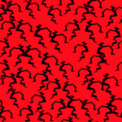 Abstract red geometric pattern with black jagged lines, modern design