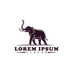 Elegant elephant logo silhouette for branding, ideal for conservation, safari tours, or wildlife organizations needing a strong symbol