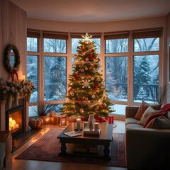 christmas tree in living room