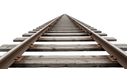 Train tracks perspective transparent background cutout png
