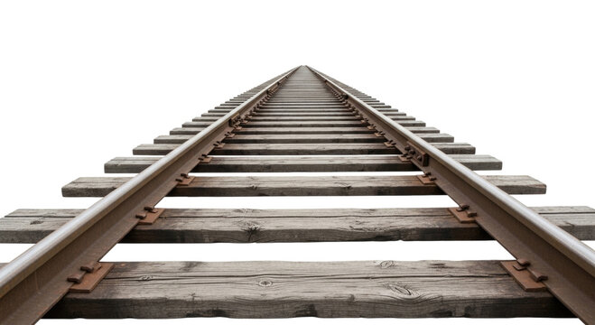 Train tracks perspective transparent background cutout png - Powered by Adobe