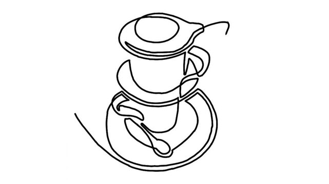 Continue line animation of vietnamese coffee icon