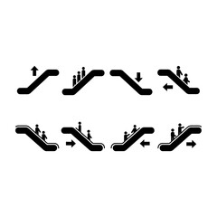 Eskalator Icons Collection &ndash; Line Art Symbols for Public Building Interiors