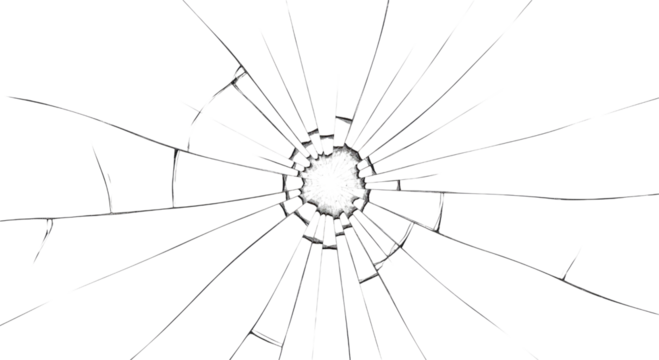 Cracked screen effect transparent background cutout png