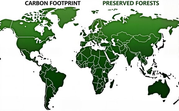 Visualizing the carbon footprint differences between deforested and preserved forests highlights climate implications. High quality