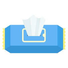 Vector illustration of a blue wet wipes package