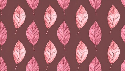 Elegant Pink Leaf Pattern for Autumnal Decor.