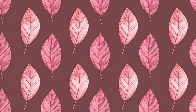 Elegant Pink Leaf Pattern for Autumnal Decor.
