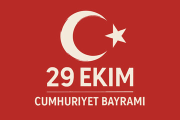 Celebration Design of 29 Ekim Cumhuriyet with Turkish National Pride and Elegant Symbolism