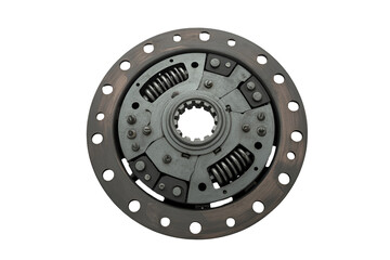 Automotive clutch pressure plate assembly isolated on transparent background