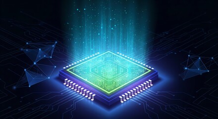 Brilliant futuristic circuit board pulses with vibrant digital data streams and glowing connections