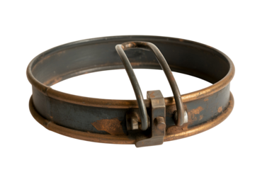 Antique metal cookie cutter with adjustable ring isolated on transparent background