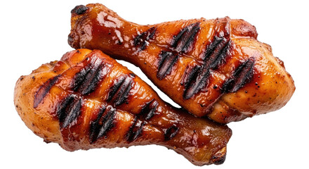 Grilled chicken drumsticks transparent background cutout png